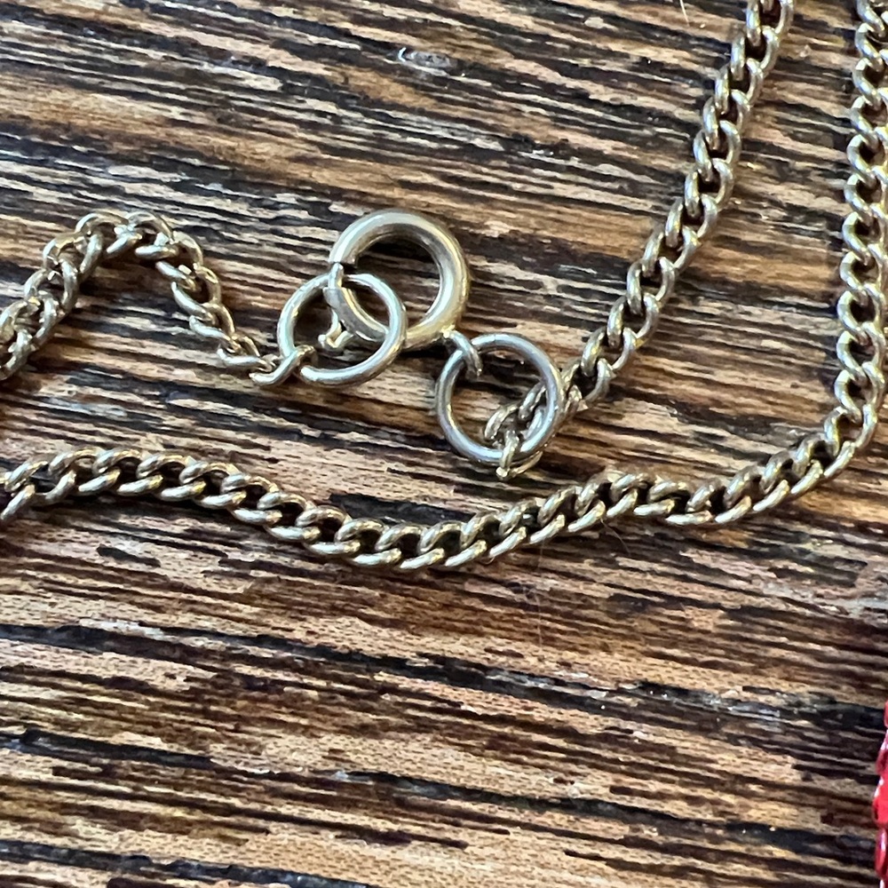 RARE Vintage Whiting and Davis red mesh necklace 24” - Picture 6 of 6